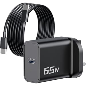 65W USB C Laptop Charger for Lenovo Thinkpad X1 Carbon T14 T15 E16 L15 T480 T490 X280 E490/X13 Yoga/Chromebook/IdeaPad 3, Dell, USBC Fast Charging UK Plug Power Adapter Block + 2M Type C Cable Cord