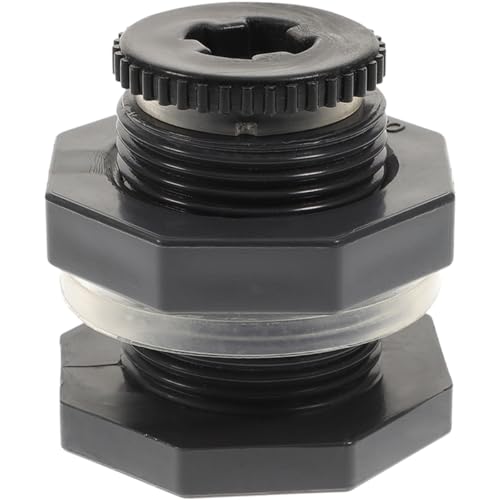 YOSADIER PVC Threaded Bulkhead Tank Connector with Plug for Water Tanks Rain Barrels Ponds PVC Fitting for Industrial and Home Use