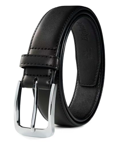 Bighake Men's Genuine Leather Dress Belt, Handmade Leather Jeans Belt for Men Work Business and Casual