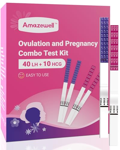 Image of Ovulation and Pregnancy Test Strips, Amazewell Easy at Home Ovulation Strips for Women, Accurate Early Detection, 40 Ovulation Test Strips with 10 hCG Pregnancy Strips