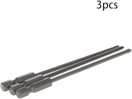 Miniatura 3 de Auniwaig Juego de 3 brocas Phillips Phillips, 0.118 in PH1 Phillips Cross, vástago hexagonal de 14 pulgadas, 3.937 in de longitud de acero S2 con