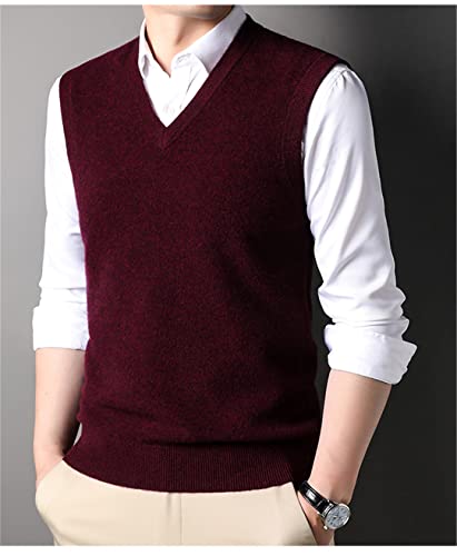 Wool Vest Fall Winter Men V-Neck Sweater Vest Business Warm Cardigan2