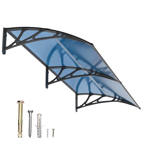 Vordach für Haustür mit Seitenteil,200x100CM Fenstervordach für Türen,Polycarbonat Pultvordach Überdachung für UV-,Regen- und Schneeschutz – Ideal für Veranda, Terrasse und Fenster Vordach für Haustür mit Seitenteil,200x100CM Fenstervordach für Türen,Polycarbonat Pultvordach Überdachung für UV-,Regen- und Schneeschutz – Ideal für Veranda, Terrasse und Fenster