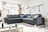 Ecksofa mit Schlaffunktion in anthrazit … Bettkasten … Relax-Funktion … Kopf- und Armteilverstellung … Schlaffunktion … Gemütliches L-Sofa