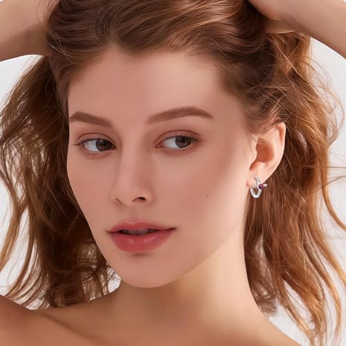 Infinity Cross Hoop Earrings 925 Sterling Silver Crucifix Christian Religious Huggie Earrings Birthstone Jewelry for Women2