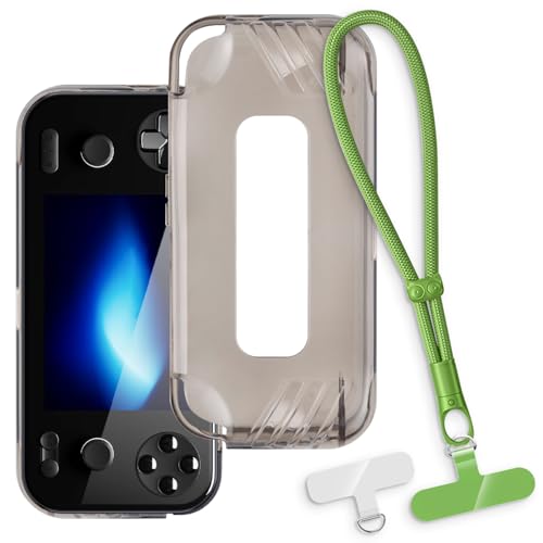 OAGELIM 2-in-1�ی�P�[�X�ƃ��X�g�X�g���b�v Ayaneo Pocket S Mini �Ƃ̌݊������� ���O���\�ȃ��j���[�h�t���d�b�J�o�[�A����~�ߕ����h�~�O���b�v�n���h�� (�u���b�N + �O���[��)