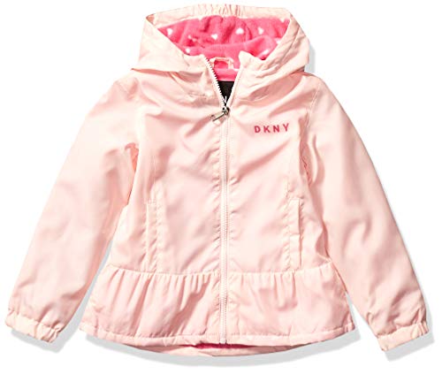 DKNY Girls' Toddler Fashion Outerwear Jacket, Flared Hem Blush, 2T