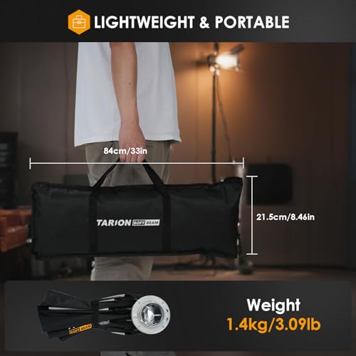 TARION Softbox do fotografii z uchwytem Bowens: 120 cm składane Quick Release Softbox z brokatem ośmiokątne miękkie pudełko do studia fotograficznego wideo lampa błyskowa SOFTBEAM (OC-120F)