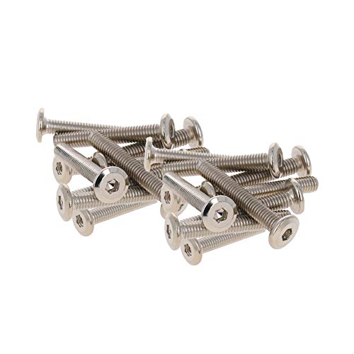 Best Cyber Monday 🔥 MroMax Carbon Steel Hex Socket Head Cap Screws Nuts M6x40mm Furniture Bolts Fastener Silver Tone 25pcs