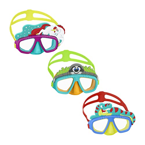 Bestway 22064-5 Maschera subacquea AquaPals per bambini con animaletti, 3+ anni