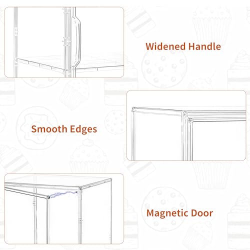 Image of Bread Box for Kitchen Countertop, 3 Layers Pastry Display Case, 2 Pack