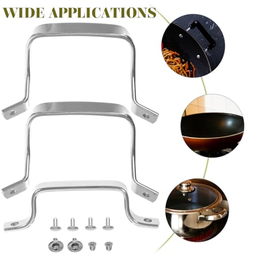 PRETYZOOM Juego de Reemplazo para Manijas de Olla con 2 Manijas Laterales y 1 Pomo para Tapa Compatible con Olla a Presión, Olla Stockpot, Vaporera y Lechera 4.52X2.75X0.47 pulgadas Ligero miniatura 7