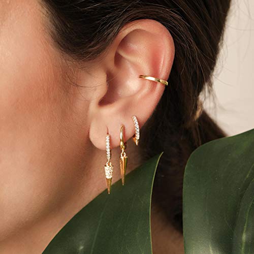 Mevecco-Gold-Dainty-Hoop-Earrings-for-Women-14K-Gold-Plated-Dangle-Hoop-Earrings-Cubic-Zirconia-Geometric-Triangle-Cone-Dangle-Earring 41+MCplNhnL