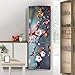 Fridge Wraps Kitchen Fridge Stickers Cover Full Doors, Fridge Sticker Full Covering Door Fridge Covers Skins Wall Stickers for Kitchen Decal, Pink Flower Plum Blossom