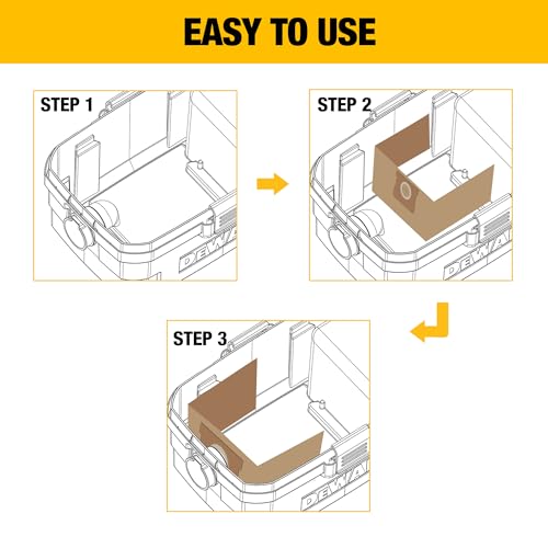 3 Pack DEWALT Dust Bag DXVA25-4040, for 4 Gallon Wet/Dry Vacuum, Disposable Filter Bag Compatible with DEWALT DXV04T - image 6