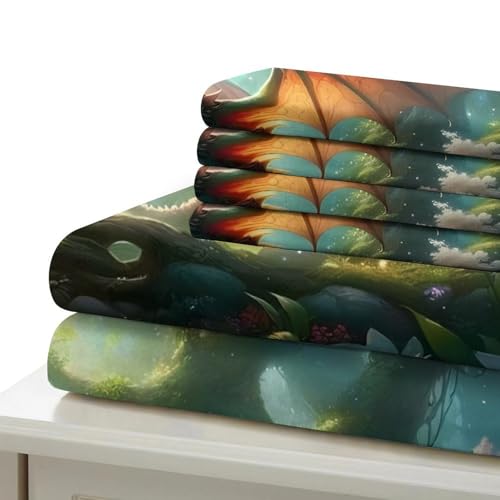 Parure de lit dragon 3D Super King 260x220 en microfibre pour ado - 7