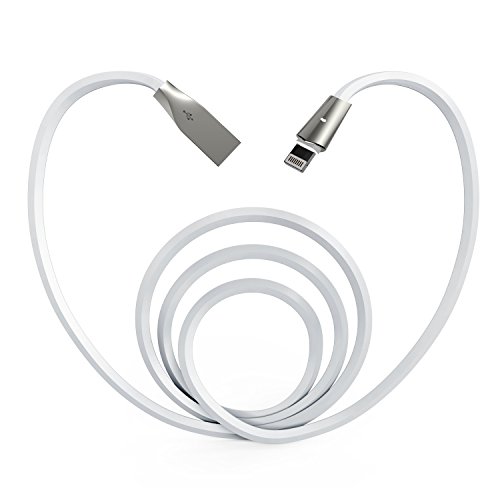 Aimus 6FT Phone Charger Cable, Fast Charger with LED Light Data Cable Line USB Charger Cable Gaming Charging Cable Cord Compatible with iPhone X/8/8 Plus/7/7 Plus/6/6s/5/5S, iPad and iPod- White