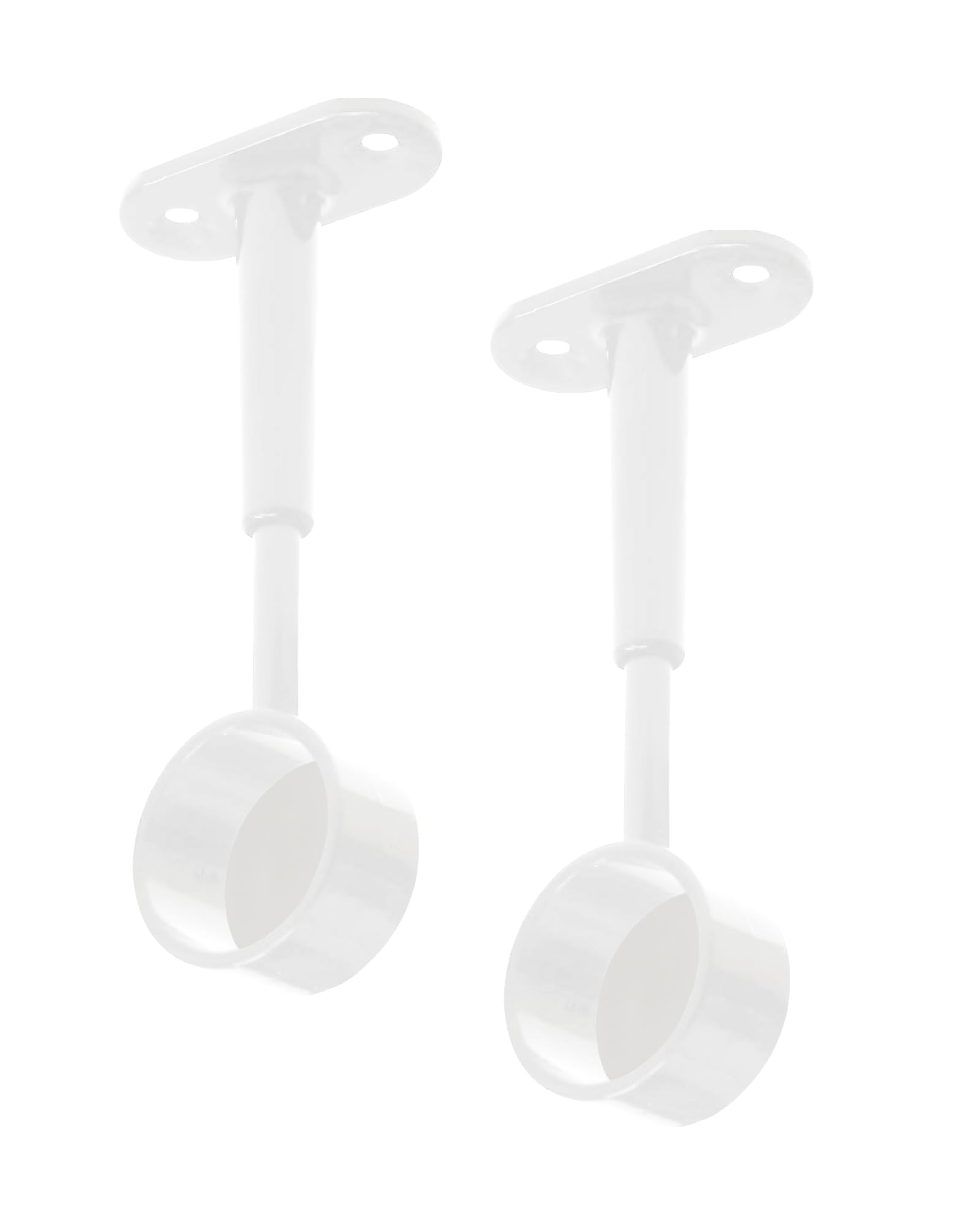 Gedotec Matte White Tubi Wardrobe Rail Bearing For Ceiling Mounting, Pack Of 2, White For Wardrobe Rails, Round, Clothes Rail Attachment D: 25 Mm, Ceiling Rail Holder, Height-Adjustable