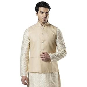 Ethnix by Raymond Men’s Cotton pathan Suit Kurta Pyjama with Waist Coat