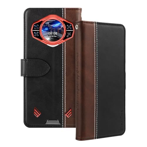 Shantime ���U�[�t���b�v�P�[�X Doogee S200 Plus �Ƃ̌݊������� �J�[�h�z���_�[�t�� RFID�u���b�N �}�O�l�b�g�L�b�N�X�^���h �X�����t�B�b�g �r�W�l�X�ی�J�o�[(�u���b�N)