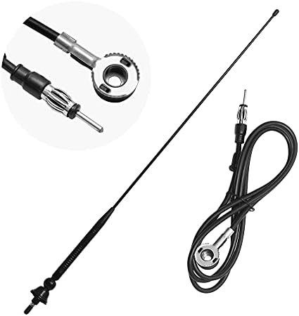 ASOOLL Black Boat Marine Radio Antenna FM AM Aerial 26.5 inch for Car Turk ATV UTV Yacht Tractor RV