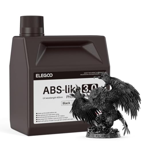 ELEGOO ABSライク3Dプリンター用レジン3.0 ブラック 2000g LCD/DLP 3Dプリント用405nm UV硬化型フォトポリマー樹脂 LCD 強化された強度と靭性 高精度 低粘度 2000g（Amazon）