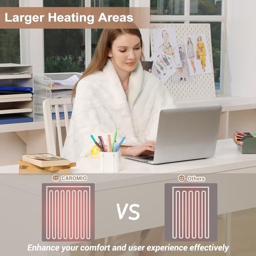 Caromio BM-P0211C Heated Throw Blanket - Thick Tufted Sherpa Electric Blanket Throw With 10 Heating Levels And 10 Time Settings, Etl Certified Machine Washable Fast Heating Blanket Throw 50"×60" thumb #4