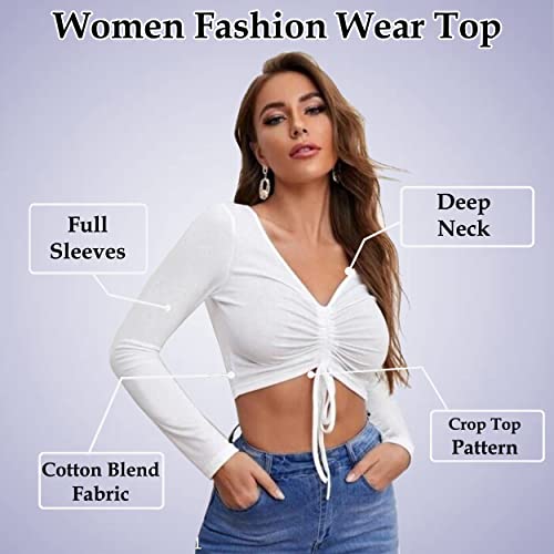 Image of Casual Regular Sleeves Solid Women Crop Top