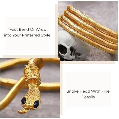 Image of Gold Plated Snake Chain Necklace for Women | Stylish Serpent Design Choker | Trendy Adjustable Fashion Jewelry Gift