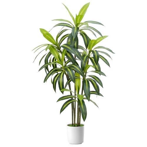 Vixplorn 観葉植物 ブラジル木 フェイクグリーン 高さ約150cm 人工観葉植物 鉢付き おしゃれ インテリア飾り 室内 リビング オフィス キッチン 飾り用