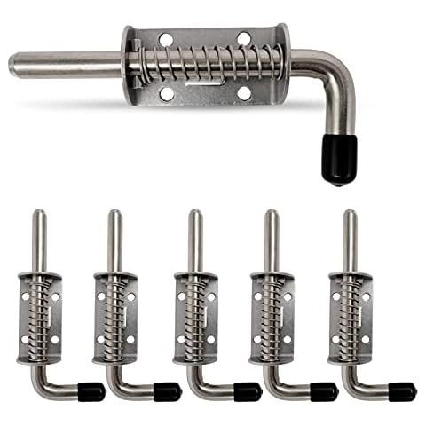 AeKeatDa 6 Pack 304 Steel 5 Inch（128MM） Spring Pin Latch Lock Pin Suitable for Doors，Utility Trailer Gate，Cabinets and etc. Cover