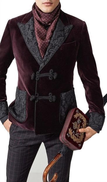 Men Double Breasted Wanted Smoking Jacket Men Dinner Party Gentlemen Jacket