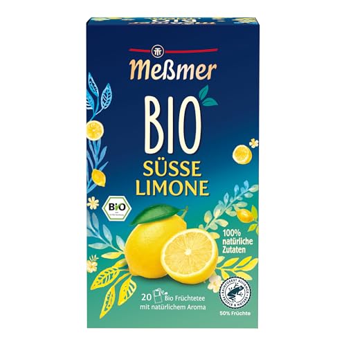 Meßmer Bio Süße Limone | 100% natürliche Zutaten | 20 Teebeutel | Vegan | Glutenfrei | Laktosefrei