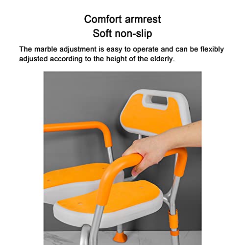 Waterproof Shower Chair With Arms And Back,Bath Chairs For Inside Shower Stall,Adjustable Shower Seat With Non-Slip Feet For Seniors Elderly Handicap Disabled And Adults B #TOP6