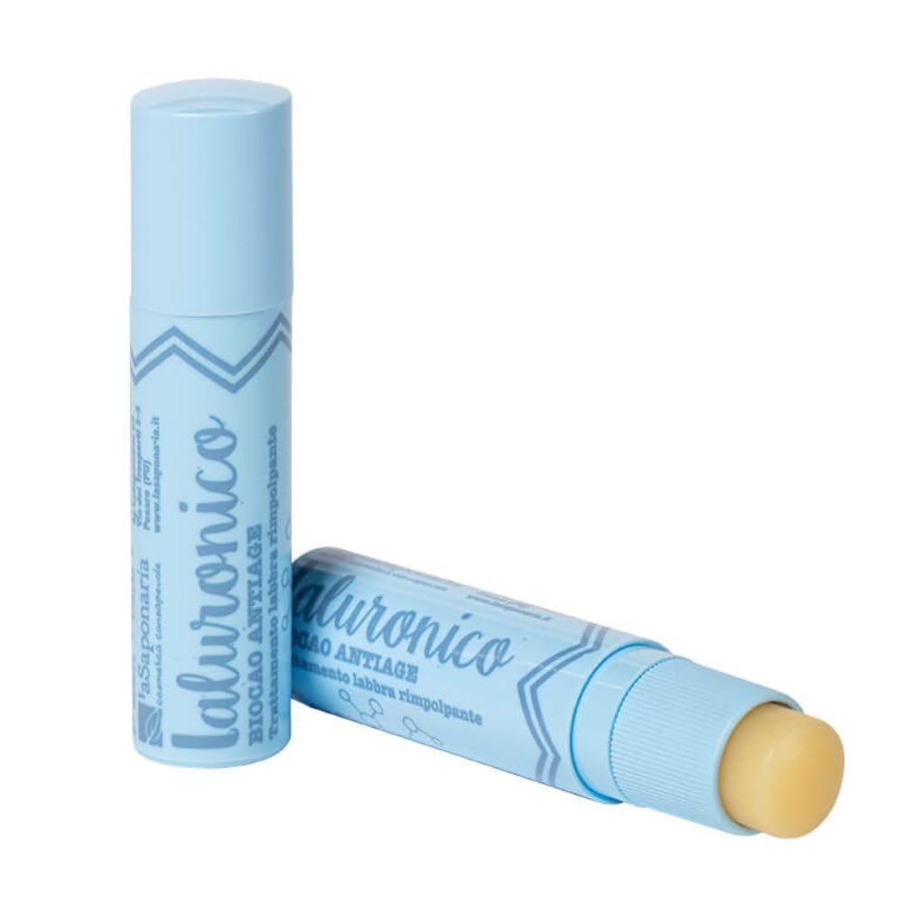 La Saponaria | Burrocacao Biocao Ialuronico 5,7 ml – Balsamo Labbra Idratante e Rimpolpante con Acido Ialuronico, Effetto Anti-Age Naturale per Labbra Morbide e Lisce