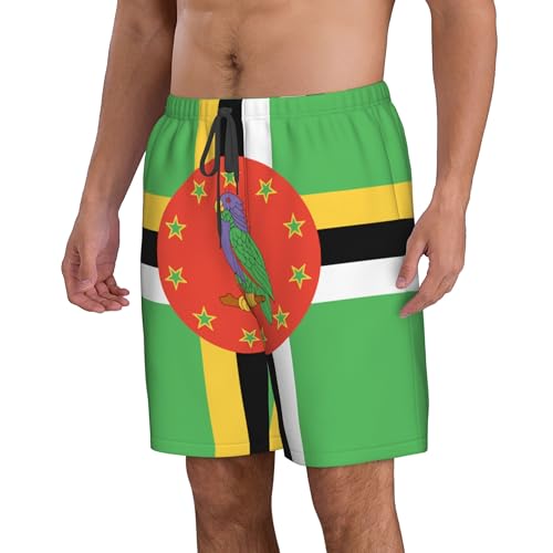 CUTEDWARF Flag of Dominica Men's Swim Trunks Beach Swimwear Beach Shorts Summer Board Shorts4