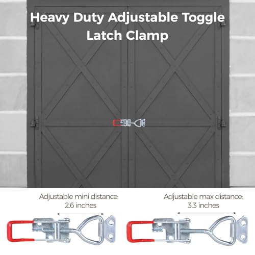 Abrazadera de cerrojo ajustable de metal resistente para cajas de herramientas y equipos 3