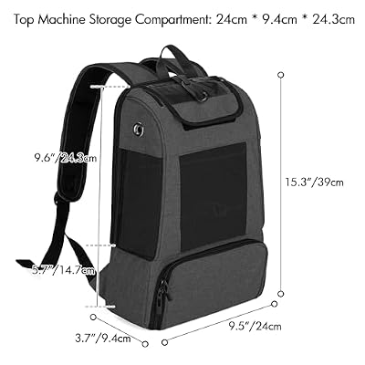 CURMIO Portable Oxygen Concentrators Backpack, POC Travel Carrying Bag with Mesh Panels for Breathability, Compatible for Inogen, Oxygo, Caire Units, Black, Bag Only