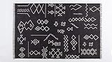  Vivense Mats - Alfombra Kilim para Dormitorio, Sala de Estar, Pasillo, Cocina, Gris Oscuro, 80 x 150 cm