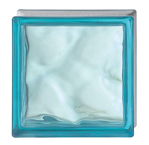 Pavés Bormioli Rocco Ondulado Azul | cm 19x19x8 | Unidad de venta 1 caja de 6 pzas de bloques de vidrio