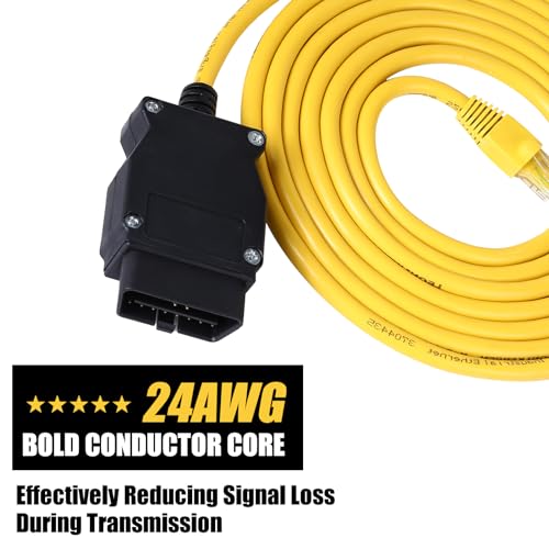Image of Enet OBD2 Cable for BMW F- Series Coding, OBD ENET Cable RJ45 Compatible with E-SYS ICOM ISTA+ Bootmod3 Bimmercode, 6.6ft /2M