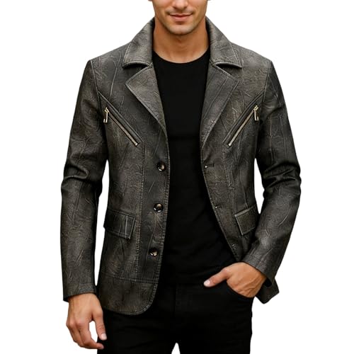 Veste en similicuir moderne style coréen aux finitions soignées