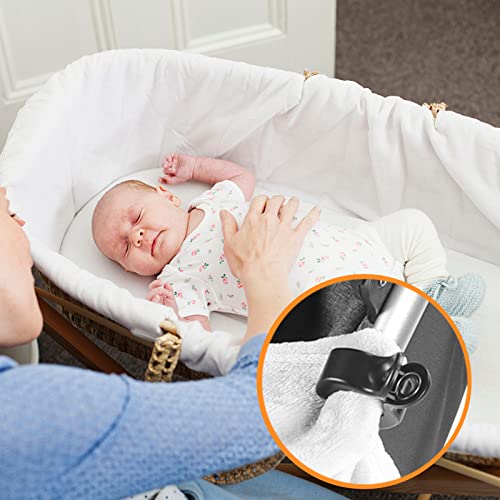 Jinlaili 4 Stück Kinderwagen Klammer, Clip zur Befestigung von Spielzeug, Kinderwagenclips, Kinderwagen Zubehör, Universal Kinderwagen Klammern für Befestigung von Decken Kleidung Spielzeug, Schwarz