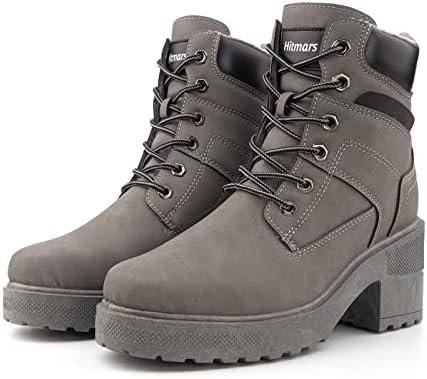 Winterschuhe Damen Winterstiefel Damen Winterstiefeletten Gefütterte High Heels Winterboots Bequeme Winterschuhe Warmes Schwarz Grau 36-41 EU