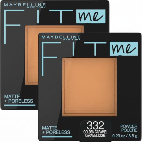 Maybelline Fit Me Matte + Poreless Pressed Face Powder Makeup &amp; Setting Powder, Golden Caramel, 1 Count (Pack of 2)