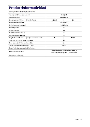 Uniroyal 77641 Pneumatico 275/35 R20 102Y Rainsport 5 Xl - 4