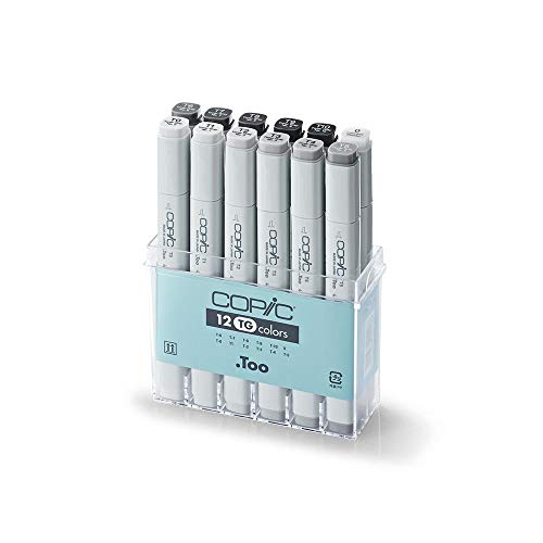 Copic Markers 12-Piece Toner Gray Set