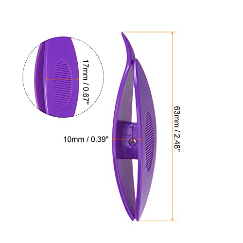 Image of HARFINGTON 2pcs Tatting Shuttles 63x17x10mm Colorful Plastic Shuttles for Lace-Making DIY Hand Craft Tool Knitting Arts Supplies, Purple
