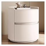 BLMAGS Multifuncional Mesitas de Noche de Madera con cajones de Almacenamiento, mesitas de Noche compactas, Mesa Auxiliar Moderna for dormitorios y Espacios pequeños. Portátil(Weiß,45cm)