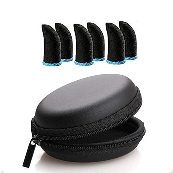 EDNITA (6 Pcs with Black Pouch) Pubg Anti-Slip Thumb Sleeve, Slip-Proof Sweat-Proof Professional Touch Screen Thumbs Finger Sleeve for Pubg Mobile Phone Game Gaming Gloves Multi Colour-image-21